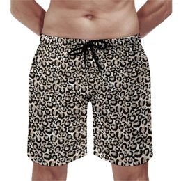 Men's Shorts Cheetah Spots Board Summer Glam Champagne Leopard Print Surfing Beach Men Quick Drying Hawaii Graphic Trunks