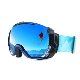 Ski Goggles Ski Goggles UV400 Anti-fog with Sunny Day Lens and Cloudy Day Lens Options Snowboard Sunglasses Wear Over Rx Glasses 230802