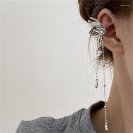 Backs Earrings Long Tassel Ear Cuff Elegant Fashion Metal Simple Temperament Clip Women Girls Trendy All-match Jewellery