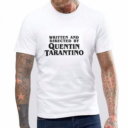 funny Tribute Men's Polos T-Shirts cotton letter slogan printed tee shirts 4XL WRITTEN ANDDIRECTED BYQUENTINTARANTINO ASIAN size Quentin Tarantino Short Sleeve