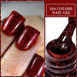 Nail Polish LILYCUTE 7ML Black Red gel nail polish Festival Shiny Semi permanent UV Nail Enamel Color Nail Art Polishing gel Clearcoat Z230802