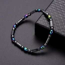 Anklets 3pcs Hematite Stone Magnetic Ankle Chain Polygon Beading Anklet Foot Jewelry For Women Men