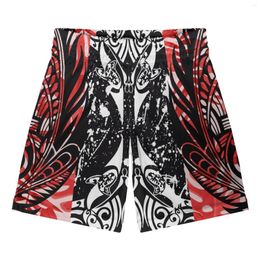 Men's Shorts Polynesian Tribal Pohnpei Totem Tattoo Prints Summer Casual Men Boardshorts Breathable Bermudas Beach Fitness Bask