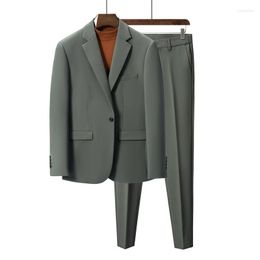 Men's Suits Fine High-end (suit Trousers) Fashion Handsome Trend Loose Light Mature College Suit Jacket Autumn And Winter Two-piece