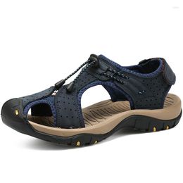 Sandals Summer Beach Men's Genuine Leather Outdoor Leisure Lightweight Fashion Sports Shoes Plus Size 38-46