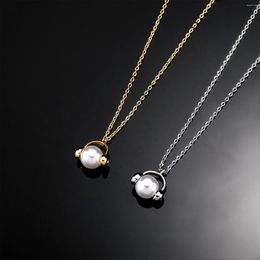 Pendant Necklaces Hip Hop Classic Pearl Earphone With Type Gold Silver Color Chain Fashion Necklace Jewelry Gifts Women