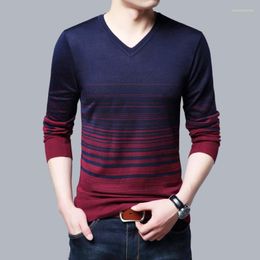 Men's Sweaters Autumn Winter Clothes Fashion Brand Clothing 2023 Knitted Sweater V Neck Slim Fit Pullover Breathable Men Hombre