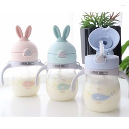 Water Bottles 320ml Kids Bottle With Straw Rope Portable Tritan For Children BPA Free Plastic Sports Direct Drinking Drinkware