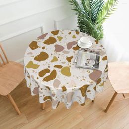 Table Cloth Terrazzo Round Polyester Kitchen Tablecloth Decorative Elegant Fabric Cover