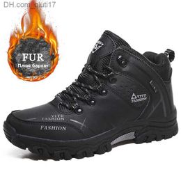 Boots Men's winter snow boots waterproof and anti slip sports shoes warm men's boots outdoor men's hiking boots wear-resistant work shoes Z230803