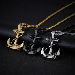 Chains Simple Classic Fashion Anchor Cross Antique Silver Color Pendant Girl Short Long Chain Necklaces Jewelry For Men