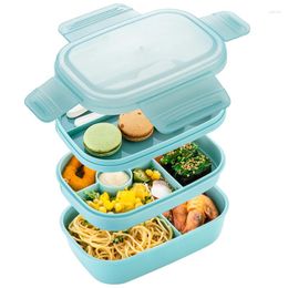 Dinnerware 1900ml Three-layer Lunch Box Portable Adult Lunchbox Kids Large Capacity Microwave Bento With Knife Fork Spoon Leak-Proof