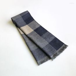 Scarves 2023 Classical Men's Winter Plaid Scarf Windproof Warm Cotton Sawls Soft Casual Man Business