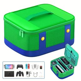 Large Portable Protective Case For Switch/OLED Console Controller, Travel Storage Bag For Switch Accessories Inner Grid Space Can Be Freely