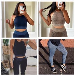 Active Sets 2PCS Seamless Yoga Set Snake Texture Sexy Bra High Waist Leggings Workout Clothes For Women Sportwear