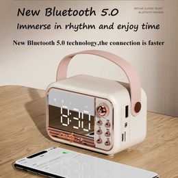 Portable Speakers Bluetooth Speaker LED Mirror Classical Music Player Stereo Sound with Time Dual Clock Support AUX