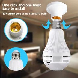 V380 Cloud Storage 1.3MP Wifi Bulb Lamp Camera Panoramic 360 Lamp Bulb 2.4Ghz WiFi IP Camera V380 Bulb Network Camera