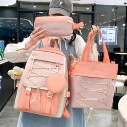 Backpack Drop Kawaii School Bag For Middle Students Simple Large Capacity Children Girls Travel Shouler Bags