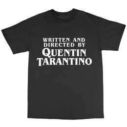 China size funny Quentin Tarantino Tribute Men's Tees Polos T-Shirts cotton letter slogan printed white tee shirts 4XL size WRITTEN ANDDIRECTED BYQUENTINTARANTINO