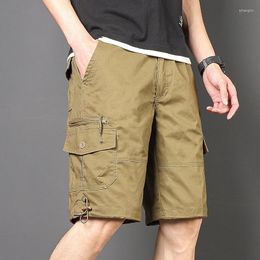 Men's Shorts 2023 Summer Work For Korean Fashion Loose Capris Multi Pocket Straight Leg Casual Pants