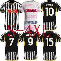 s-4xl POGBA soccer jerseys 23 24 VLAHOVIC DANILO MILIK KEAN CHIESA McKENNIE LOCATELLI juventu fans 2023 2024 football shirt