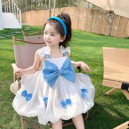 Girl Dresses Children's Baby 0-4 Birthday Party Dress Princess Fancy Little Sling Bow Bridesmaid Sun Skirt