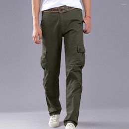 Men's Pants Men Casual Trousers Pure Color Versatile Cargo Stylish Streetwear With Soft Breathable Fabric Multiple