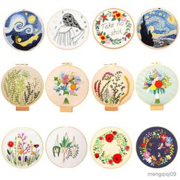 Chinese Style Products DIY Embroidery Material Floral Pattern Printed Simple Cross Stitch Punch Needle Set Handwork Needlework Craft Painting Decor R230803