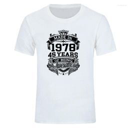 Men's T Shirts Made In 1978 45 Years Awesome Wing Star Print Men Short Sleeve Summer 45th Birthday Gift Funny Shirt Graphic T-shirt For Male