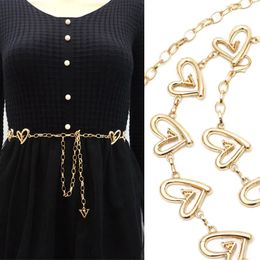 Belts For Women Waist Chain Belt Designer Accessories Waistband Belts Heart Shaped Waistband Rhinestone Metal Belt Gold Silver Belts