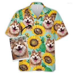 Men's Casual Shirts Cute Doggy Dog Graphic For Men Clothing 3D Print Hawaiian Beach Short Sleeve Y2k Tops Vintage Clothes Lapel Blouse