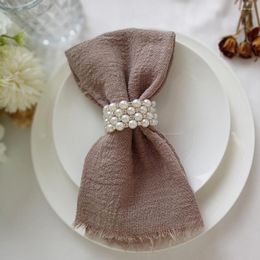 Table Napkin 6PCS Gauze Napkins 42X42cm Cotton Wedding Decoration Soft Kitchen Tableware Tea Towel For Dining Holiday Party Decor