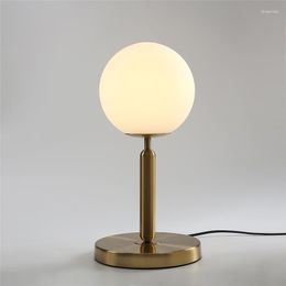 Table Lamps Modern Nordic Bedroom Bedside Creative Glass Ball Decorative Lights LED Simple Study Desk Light Send E27 Bulb