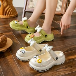 Summer Women Slippers Thick Bottom Home Slides Women Sandals Fun EVA Hollow Outdoor Sandals Female Beach Anti-skid Platform Shoe