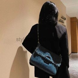 Shoulder Bags Xuya Trend Shoulder Bag Street Women's Handbag 2023 Fashion Casual Denim Flap Messenger Bag Y2K Hot Girls' Shoulder Bagstylishhandbagsstore