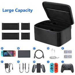 Carrying Case For Nintendo Switch/For Switch OLED Model 2021, Soft Shell Protective Portable Carrying Case Travel Bag For Switch Console & Accessories,Black