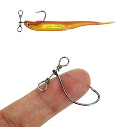 Fishing Hooks 20PCS Rig Hook Single Crank High Carbon Steel Sharped Fishhooks for Soft Lure Bass with Balance 230802