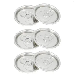 Dinnerware 50 Pcs Easy Open Lid Canning Lids Sealing Covers Replacements Glass Bottle Soda Beverage Mason Jar Ring-pull Aluminum