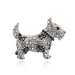 Brooches Rhinestone Schnauzer Dog Brooch Pin For Women Unisex Cute Animal Party Daily Jewellery Suit Coat Clothing Accessories High Quality