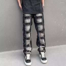 Men's Jeans 2023 Grunge Y2K Clothes Streetwear Stacked Pants Men Fashion Straight Hip Hop Punk Denim Trousers Pantalones Hombre