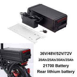 20Ah 25Ah 30Ah 35Ah 48V rear rack battery 36V electric bike battery 52V 72V lithium battery 36V 1000w 2000w 20AH 21700 battery