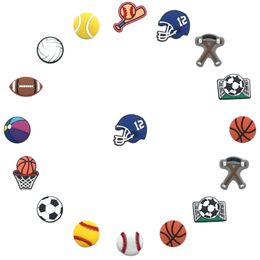 Shoe Parts Accessories Sport Ball Soccer Themed Decorations Charms For Clog - Perfect Alligator Jibtz Bubble Slipper Sandals Drop Delivery