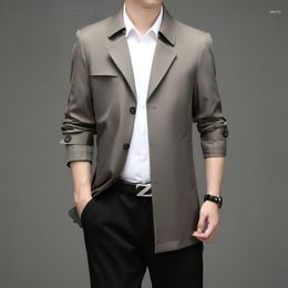Men's Trench Coats Mens Business Windbreaker Long Jackets Men Cotton Casual 2023 Spring Autumn Fashion Male Suit Streetwear Z137