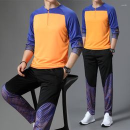 Men's Tracksuits Mens Long Sleeve Tracksuit Spring Autumn Sports Suits For Men Basketball Uniform Shirt Sweatpants 2pcs Training Clothing