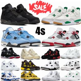 Free shipping shoes with box Jumpman 4 4s Basketball Shoes sneakers OG Red Thunder j4 black cat 4s Seafoam Midnight Navy Military Black White Oreo Sail Bred Fire Red