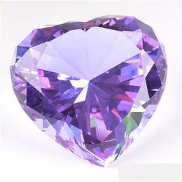 Novelty Items 90Mm Heart Shape Crystal Diamond Figurine Glass Paperweight Party Home Decor Ornaments Birthday Wedding Souvenir Chris Dhqcp