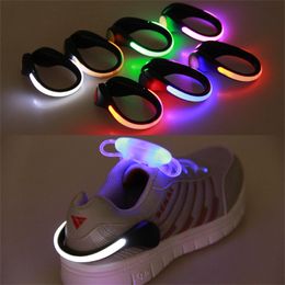 Party Favor 8 Colors LED Luminous Shoes Clip Outdoor Cycling Bicycle LED Light Clip Night Running Safety Shoe Clip Cycling Sports Warning Light JL1766