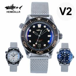 Armbanduhren Heimdallr Uhr Sea Ghost NTTD NH35 Automatische mechanische C3 Leuchtende Stahl Nylon Weiß Schwarz Zifferblatt 200M Tauchuhren Männer 230802