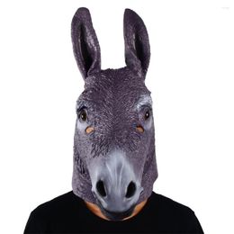 Party Supplies Donkey Head Mask Halloween Funny Costume Props Headgear Animal Adult Latex Masks