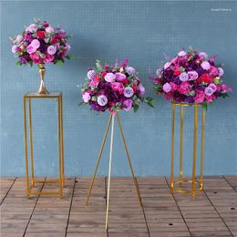 Party Decoration Customised Gold-Plated Geometric Flower Stand Wedding Luxury Shiny Metal Iron Arch For Backdrop Decor